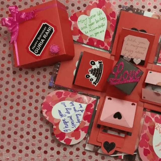 Surprise Handmade Square Gift Box For Valentines Birthday