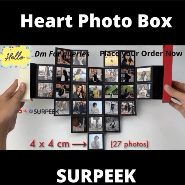 Heart Photo Box For Birthday Engagement Valentine's